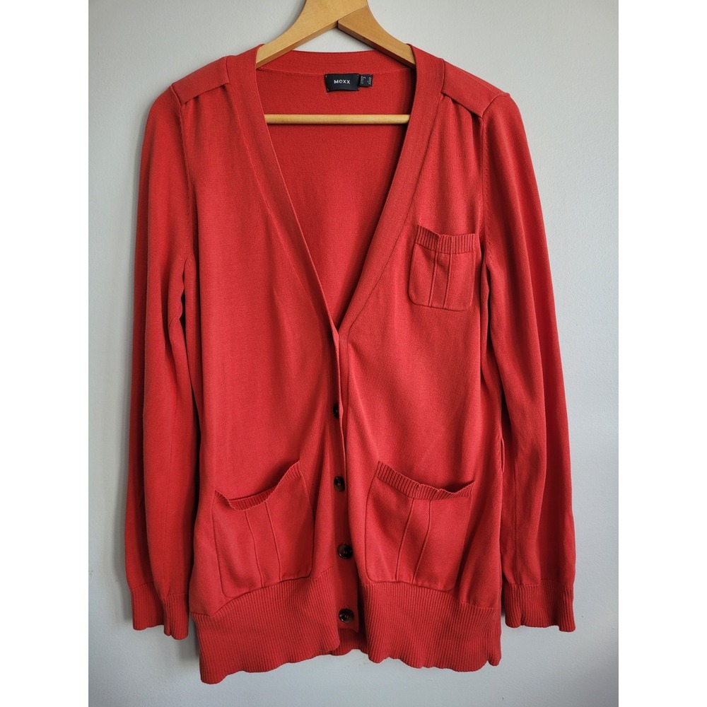 Mexx Military Library 3 Pocket Orange Cardigan Size Xl‎